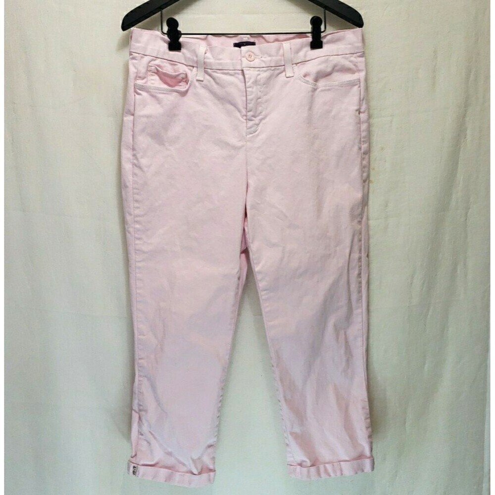 NYDJ Not Your Daughter's Jeans Pink Capri Crop Pants Sz 12 Lift Tuck Tech Cuffed